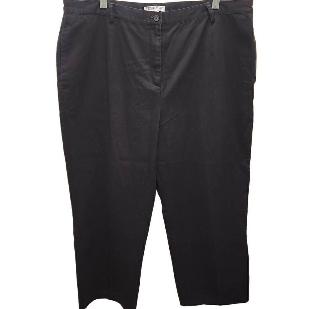 Pendleton Plus Size 16W  Black Cropped Pants 3 Pockets Lightweight 100%Cotton‎
